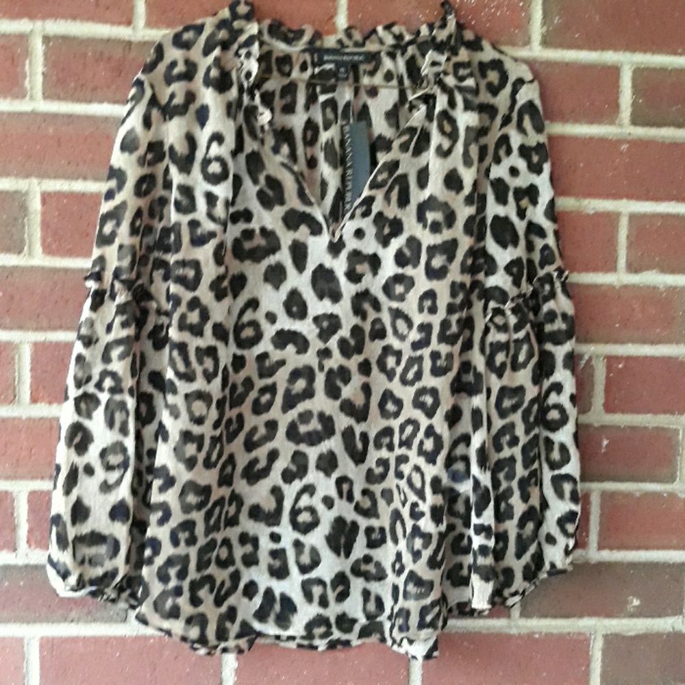 Banana republic leopard print blouses